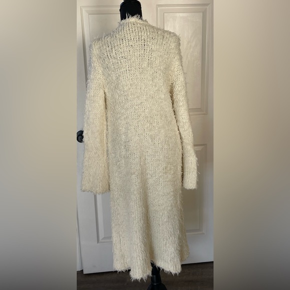 Free People Ivory Fuzzy Sweater Coat - Picture 2 of 10